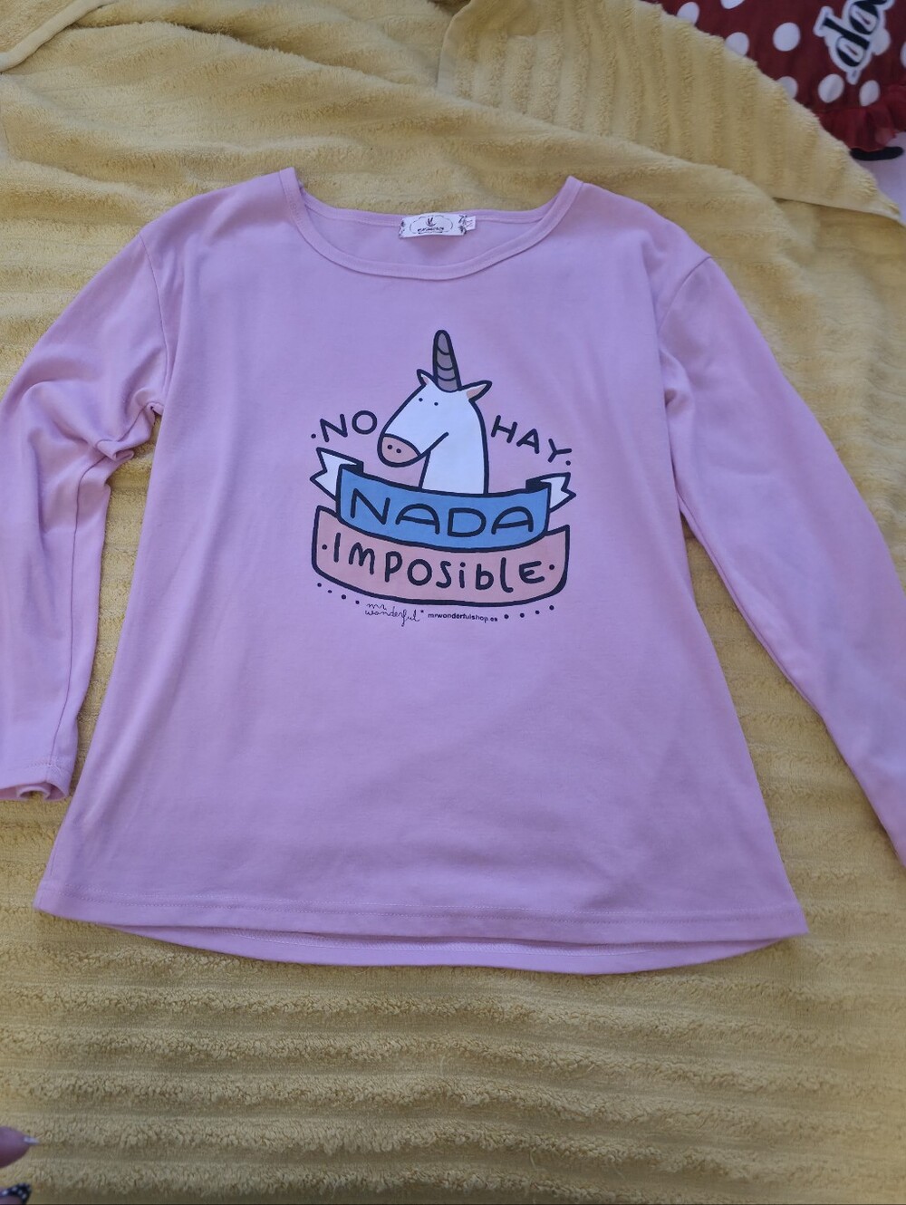 Kids Pink Unicorn Graphic Long-Sleeve Top
